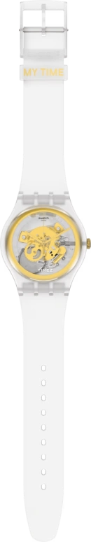 Swatch,Originals 41mm,41mm,Plastic,Transparent,Gold,Quartz,Tonneau,Transparent,SVIZ102,SVIZ102-5300