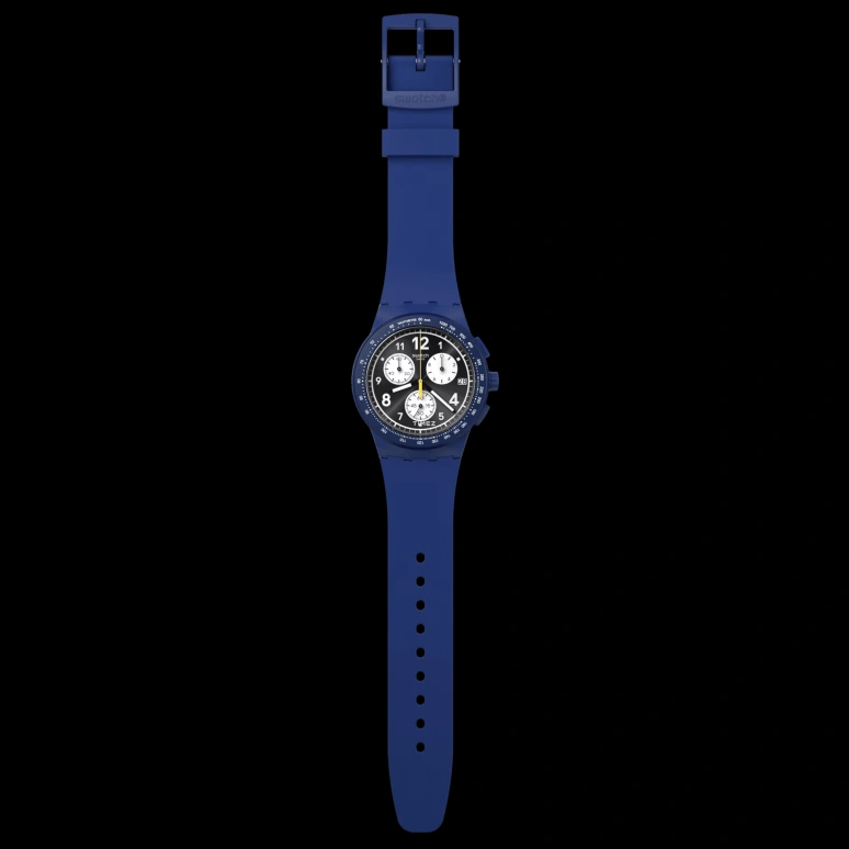 Swatch,Originals 42mm,42mm,Plastic,Blue,Quartz,Chronograph,Round,SUSN418