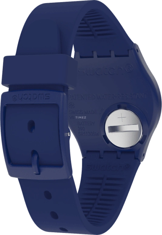 Swatch,Originals 34mm,34mm,Plastic,Blue,Sapphire,Crystal Glass,Closed,GN727