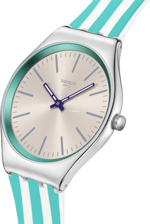 Swatch,SKIN 38mm,38mm,Stainless Steel,Grey,Quartz,Round,Gray,SYXS160