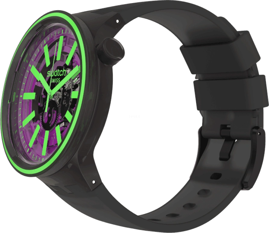Swatch,THE BOLD 47mm,47mm,Plastic,Purple,SO27B113