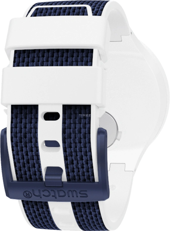 Swatch,THE BOLD 47mm,47mm,Plastic,White,Sapphire,Crystal Glass,Closed,SO27W102