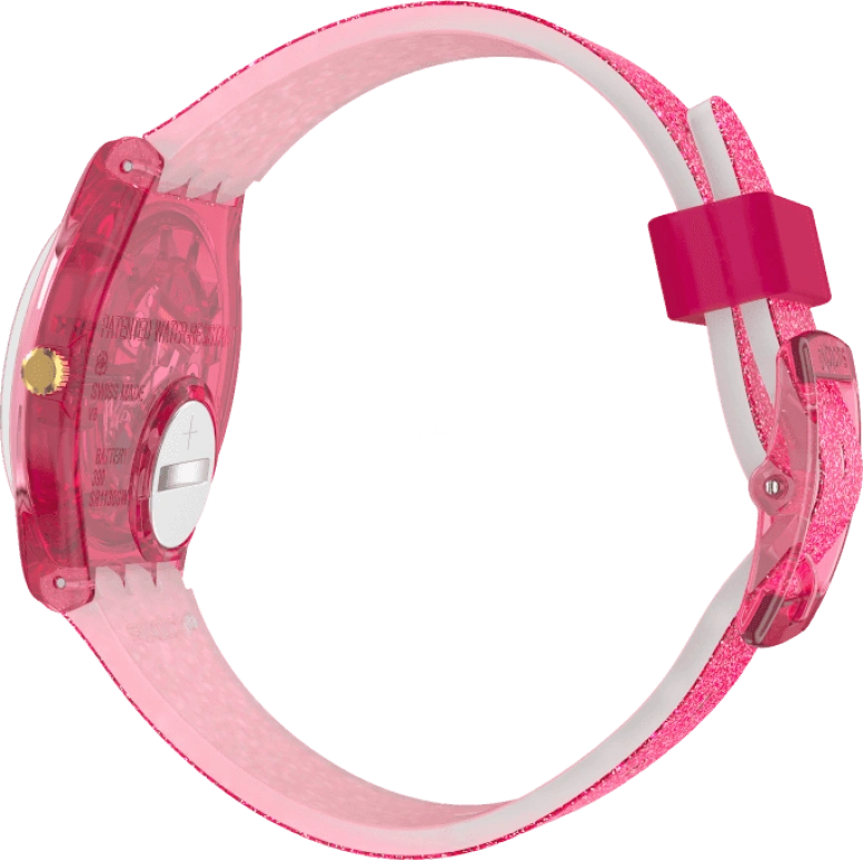 Swatch,Originals 34mm,34mm,Plastic,Pink,Sapphire,Crystal Glass,GP169