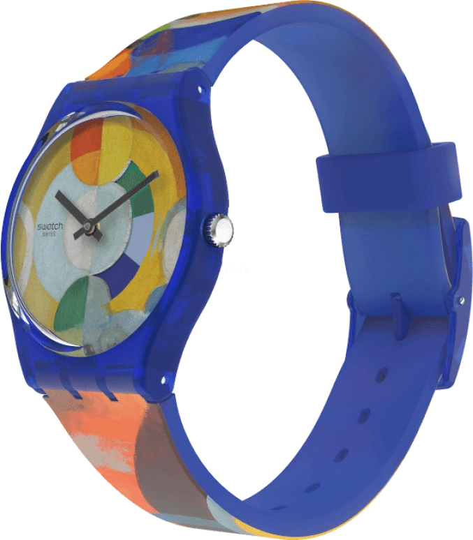 Swatch,Originals 34mm,34mm,Plastic,Multi-Color,Quartz,Sapphire,Crystal Glass,Round,GZ712