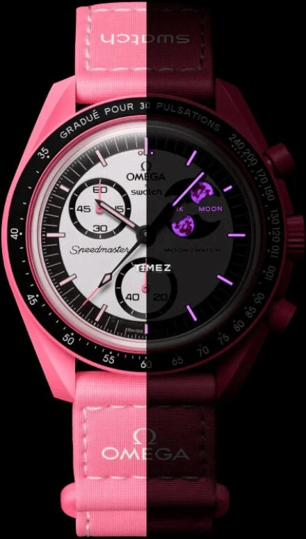 Swatch,MoonSwatch 42mm,42mm,Bioceramic,Dual,Black,Silver,Quartz,Chronograph,Moonphase,SO33P700