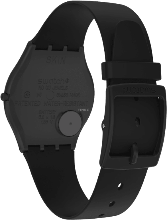 Swatch,SKIN 34mm,34mm,Bioceramic,Black,Quartz,Round,SS08B100
