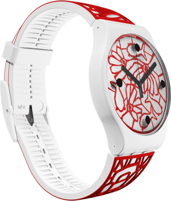 Swatch,Originals 41mm,41mm,Plastic,White,Closed,SUOZ259C