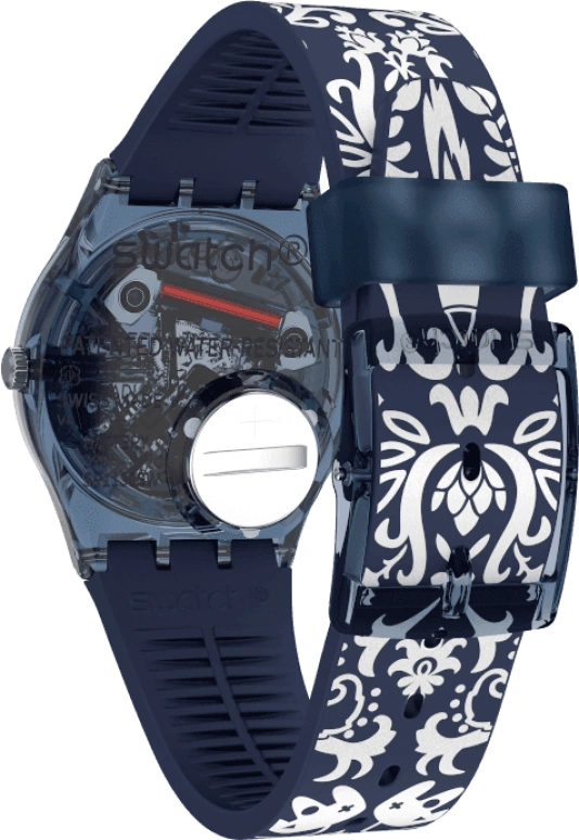 Swatch,Originals 34mm,34mm,Plastic,Blue,GN413