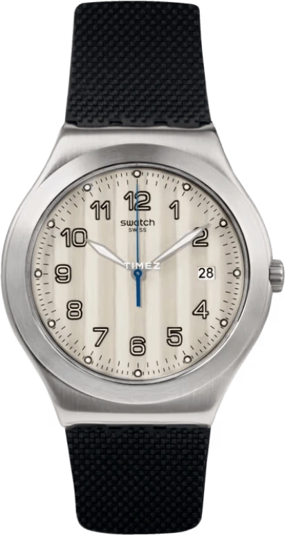 Swatch,IRONY 42.70mm,42.70mm,Stainless Steel,Grey,Quartz,Day,Tonneau,YWS437