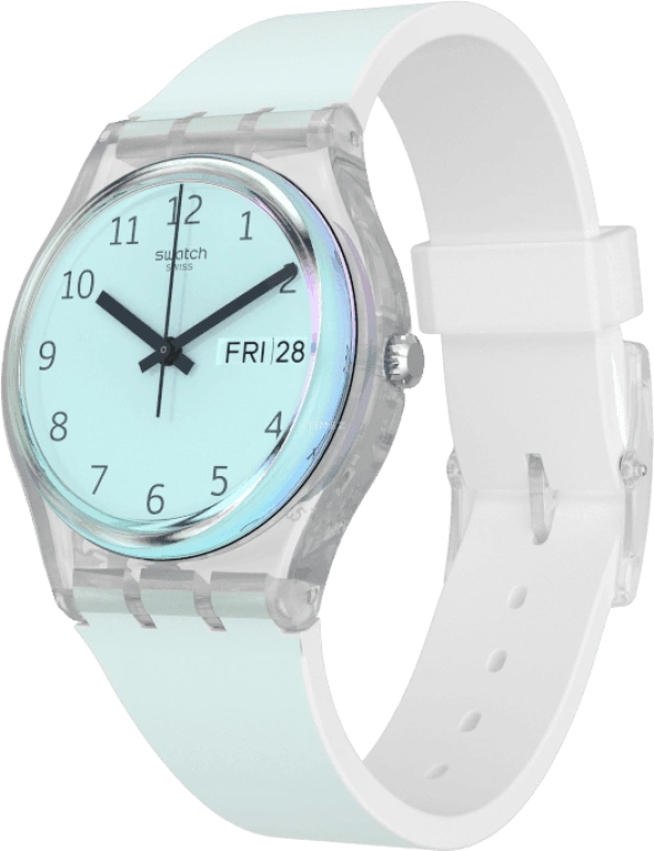Swatch,Originals 34mm,34mm,Plastic,Blue,Pink,Sapphire,Crystal Glass,GE713