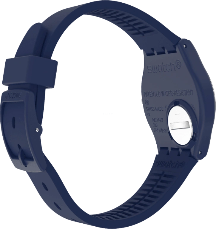 Swatch,Originals 39.20mm,39.20mm,Plastic,Blue,Sapphire,Crystal Glass,Closed,GN726