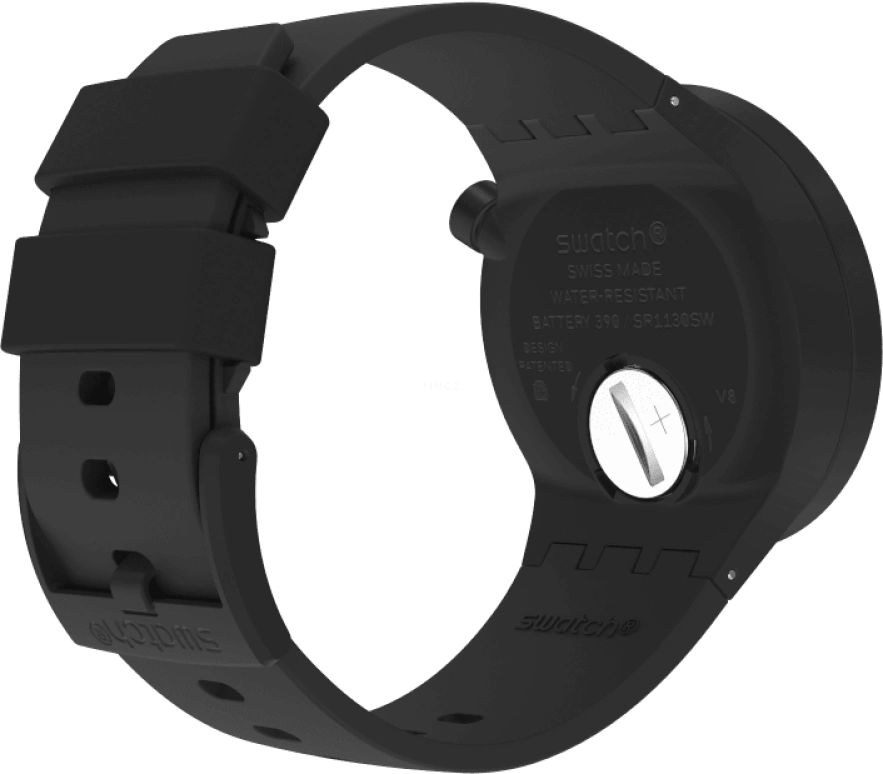 Swatch,Other 47mm,47mm,Bioceramic,Black,Skeleton,Quartz,Sapphire,Crystal Glass,Round,SB03B100