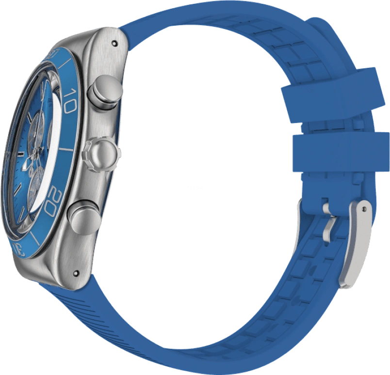 Swatch,IRONY 43mm,43mm,Stainless Steel,Black,Silver,Blue,Minutes,YVS485