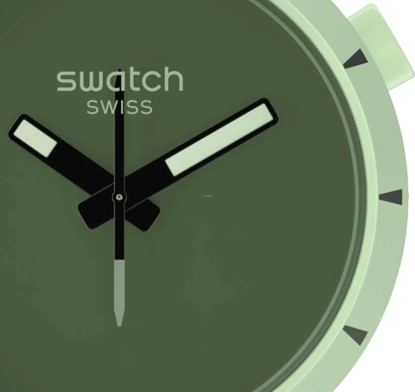 Swatch,THE BOLD 47mm,47mm,Bioceramic,Ceramic,Green,Quartz,Sapphire,Crystal Glass,Round,SB03G100