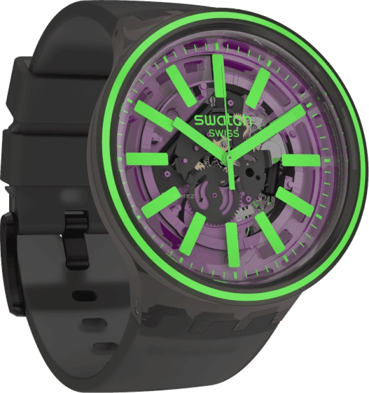 Swatch,THE BOLD 47mm,47mm,Plastic,Purple,SO27B113