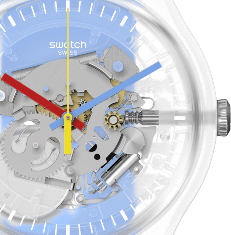 Swatch,Originals 41mm,41mm,Plastic,Skeleton,Quartz,Round,Transparent,SUOK156
