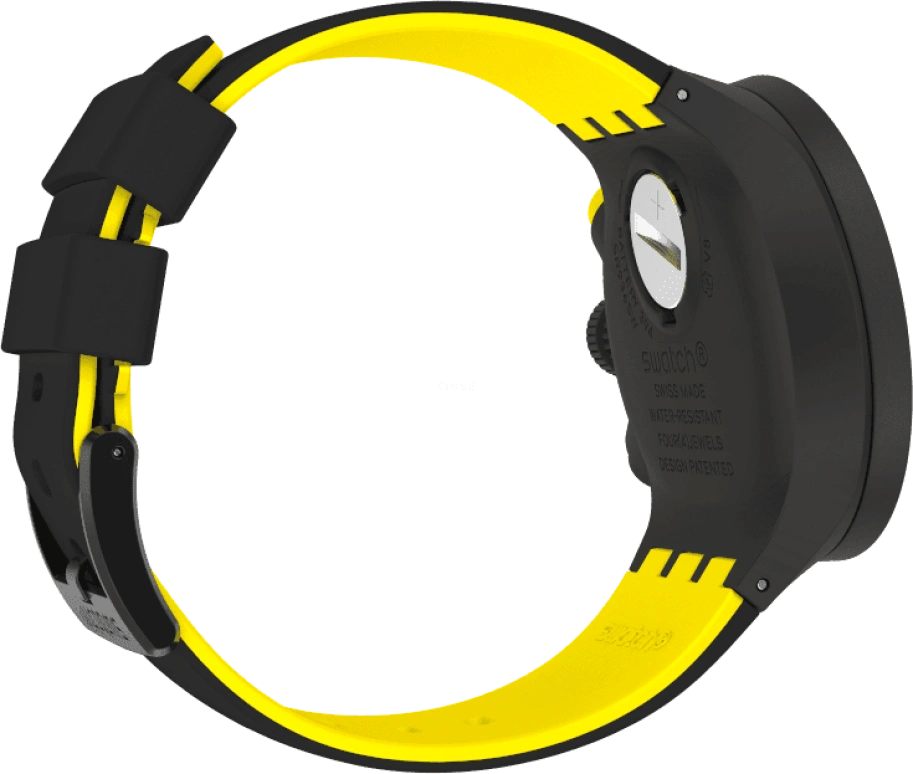 Swatch,THE BOLD 47mm,47mm,Plastic,Black,Sapphire,Crystal Glass,Closed,SB02B403