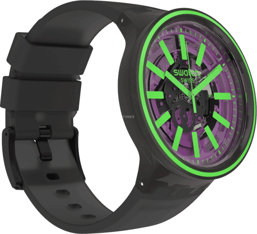 Swatch,THE BOLD 47mm,47mm,Plastic,Purple,SO27B113