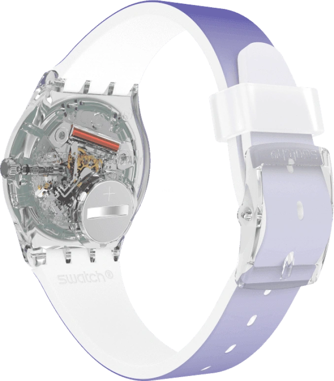 Swatch,Originals 34mm,34mm,Plastic,Purple,Green,Sapphire,Crystal Glass,GE718