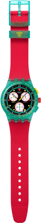 Swatch,NEON 42mm,42mm,Composite,Black,White,Quartz,Chronograph,Round,SUSG102,SUSG102-6000