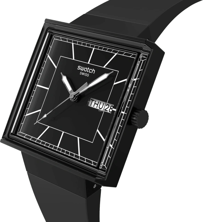 Swatch,Originals 41.80mm,41.80mm,Bioceramic,Black,Quartz,Date,Day,SO34B701
