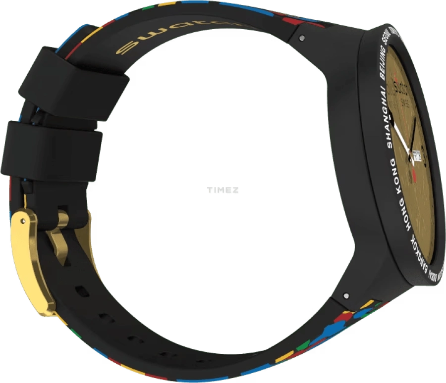 Swatch,Other 47mm,47mm,Plastic,Gold,Quartz,Date,Day,SO27Z708