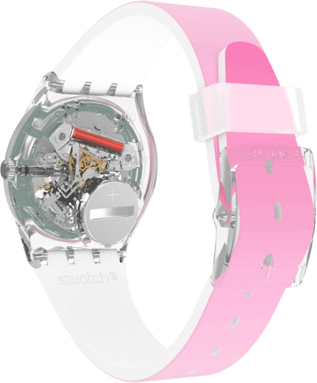 Swatch,Originals 34mm,34mm,Plastic,Pink,Sapphire,Crystal Glass,GE719