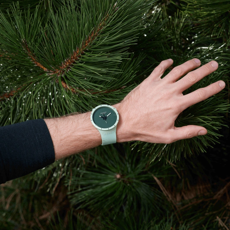 Swatch,THE BOLD 47mm,47mm,Bioceramic,Ceramic,Green,Quartz,Sapphire,Crystal Glass,Round,SB03G100
