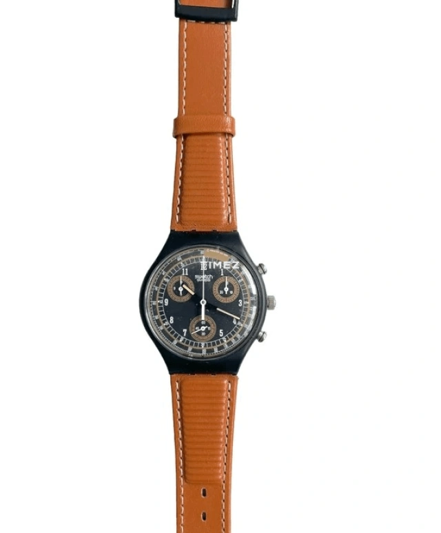 Swatch,Other 37mm,37mm,Plastic,Black,Quartz,Chronograph,Sapphire,SCB101