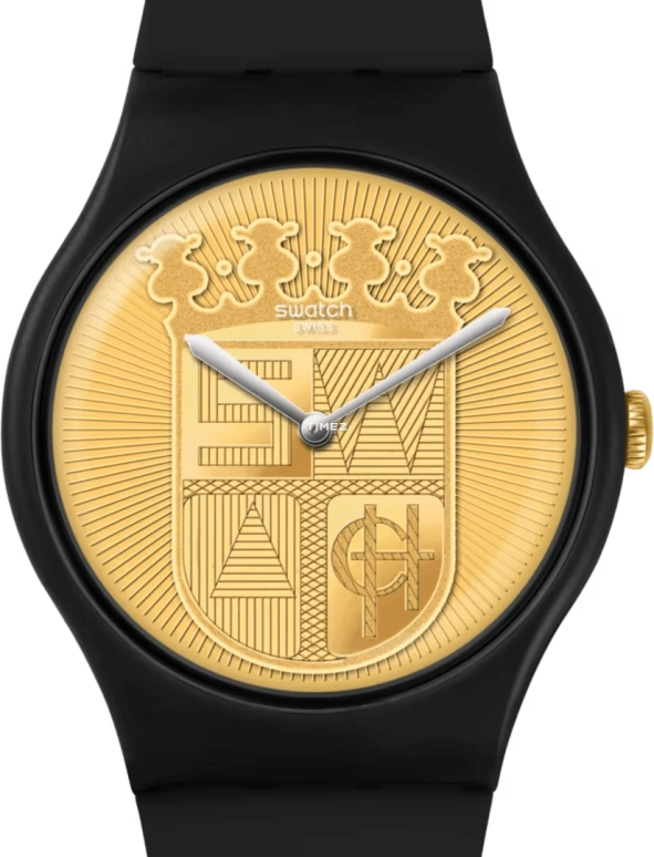 Swatch,Originals 41mm,41mm,Plastic,Gold,Quartz,Sapphire,Crystal Glass,Tonneau,SUOB170