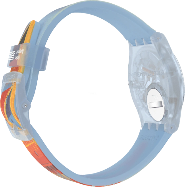 Swatch,Originals 34mm,34mm,Plastic,Blue,Quartz,Sapphire,Crystal Glass,Round,GZ357