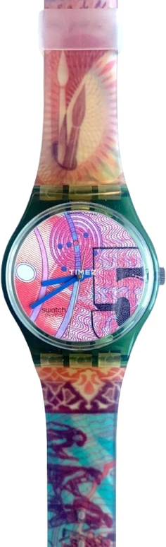 Swatch,Other 34mm,34mm,Plastic,Multi-Color,Quartz,Sapphire,Crystal Glass,Tonneau,GG110
