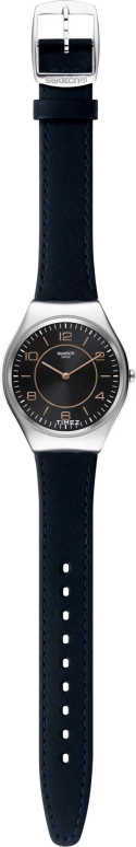 Swatch,SKIN 38mm,38mm,Stainless Steel,Black,Quartz,Round,Silver,SYXS110