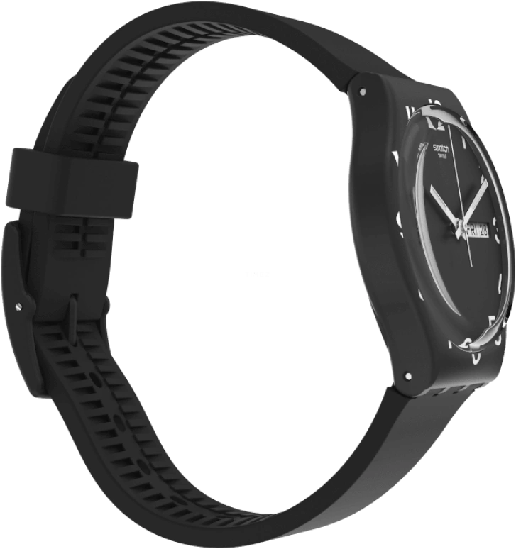 Swatch,Originals 39.20mm,39.20mm,Plastic,Black,Sapphire,Crystal Glass,Closed,GB757