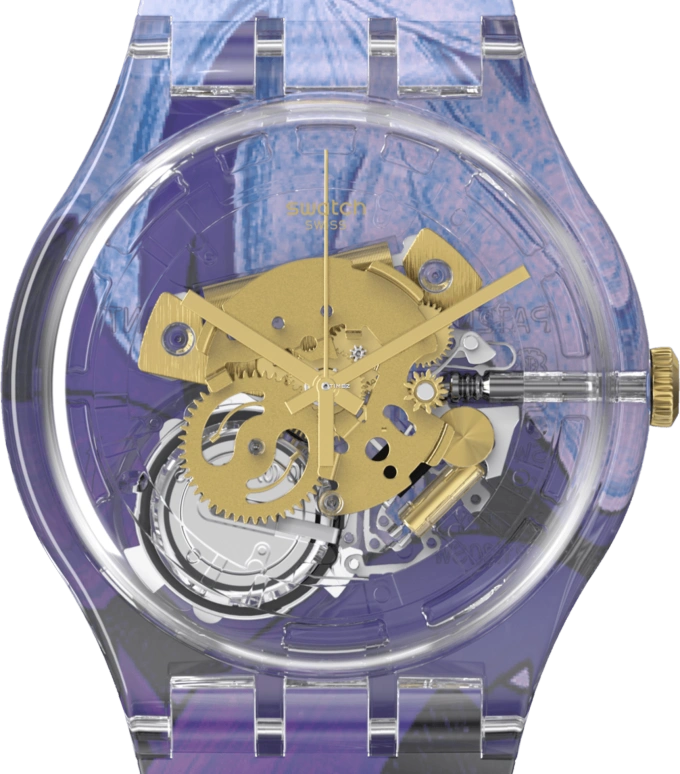 Swatch,Originals 41mm,41mm,Plastic,Transparent,Quartz,Sapphire,Crystal Glass,Round,SUOK146,SUOK146-018