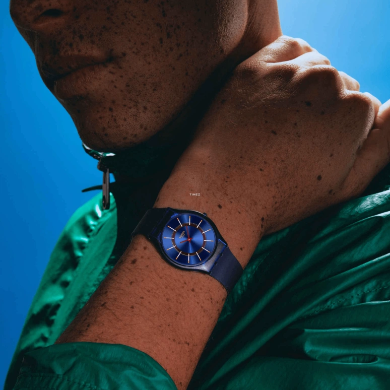 Swatch,SKIN 34mm,34mm,Bio-sourced,Blue,Quartz,SS08N117