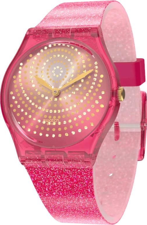 Swatch,Originals 34mm,34mm,Plastic,Pink,Sapphire,Crystal Glass,GP169