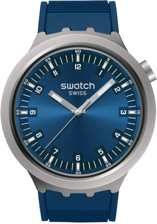 Swatch,THE BOLD 47mm,47mm,Stainless Steel,Blue,Quartz,Sapphire,Crystal Glass,Round,SB07S102