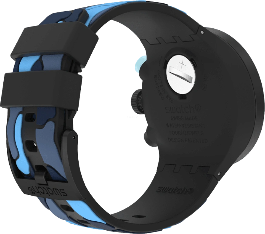 Swatch,THE BOLD 47mm,47mm,Plastic,Black,Sapphire,Crystal Glass,Closed,SB02B408