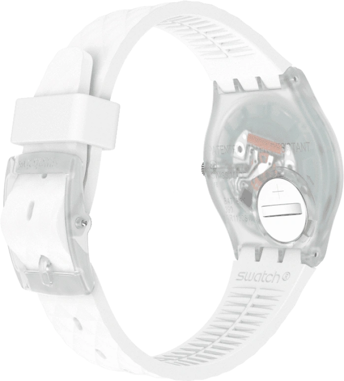 Swatch,Originals 34mm,34mm,Plastic,White,Quartz,Baton,GE286