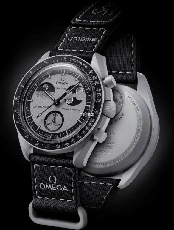 Swatch,MoonSwatch 42mm,42mm,Bioceramic,Grey,Quartz,Chronograph,Moonphase,Earth phase,SO33M700