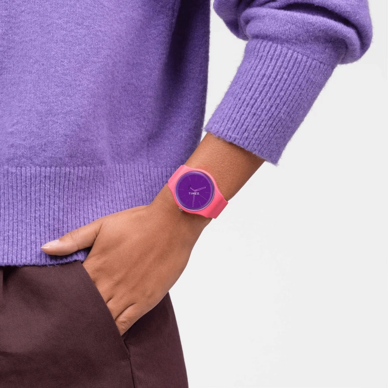 Swatch,Originals 41mm,41mm,Bio-sourced,Purple,Quartz,Tonneau,Pink Red,SO29P102