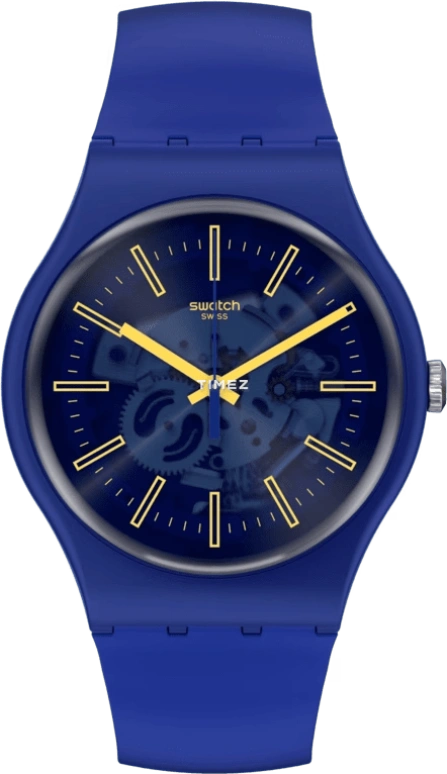 Swatch,Originals 41mm,41mm,Bio-sourced,Blue,Quartz,Round,SO29N101