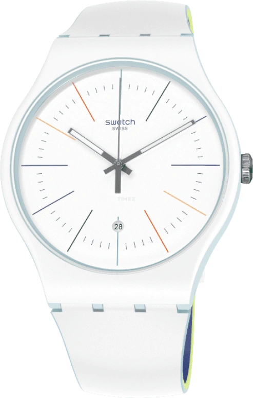 Swatch,Originals 41mm,41mm,Plastic,White,SUOS404