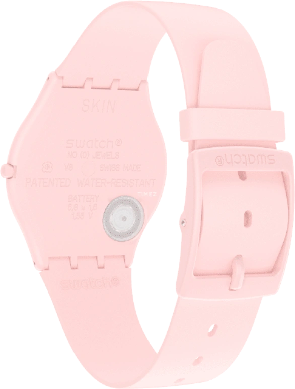 Swatch,SKIN 34mm,34mm,Ceramic,Pink,Closed,SS09P100