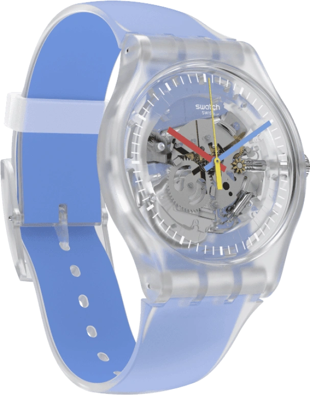 Swatch,Originals 41mm,41mm,Plastic,Skeleton,Quartz,Round,Transparent,SUOK156