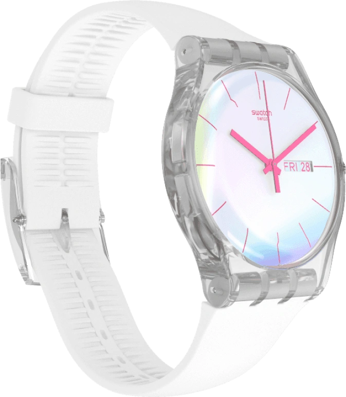 Swatch,Originals 41mm,41mm,Plastic,Blue,Pink,Sapphire,Crystal Glass,SUOK713