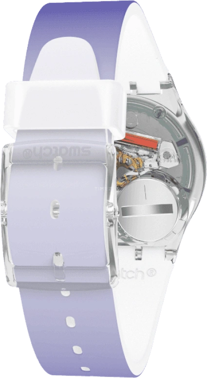 Swatch,Originals 34mm,34mm,Plastic,Purple,Green,Sapphire,Crystal Glass,GE718
