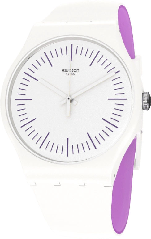 Swatch,Originals 41mm,41mm,Plastic,White,Sapphire,Crystal Glass,SUOW173