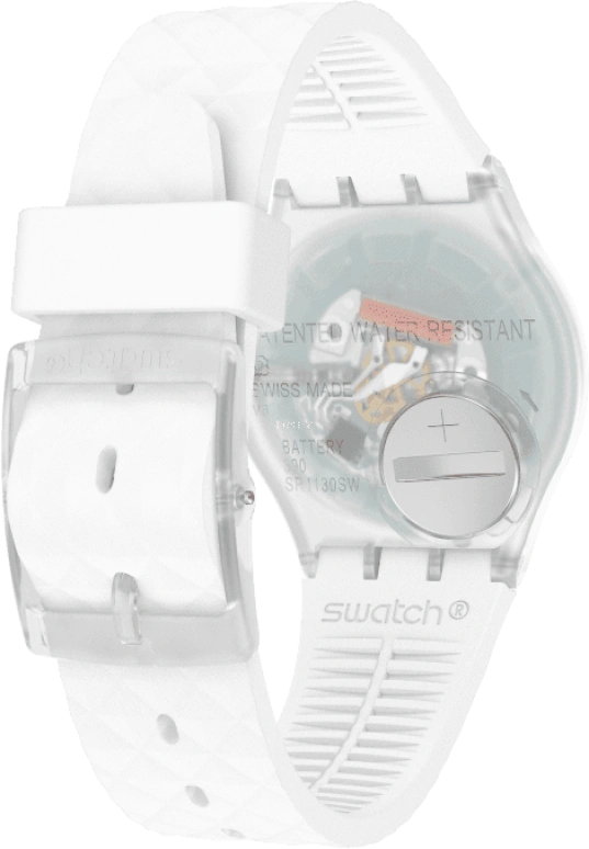 Swatch,Originals 34mm,34mm,Plastic,White,Quartz,Baton,GE286
